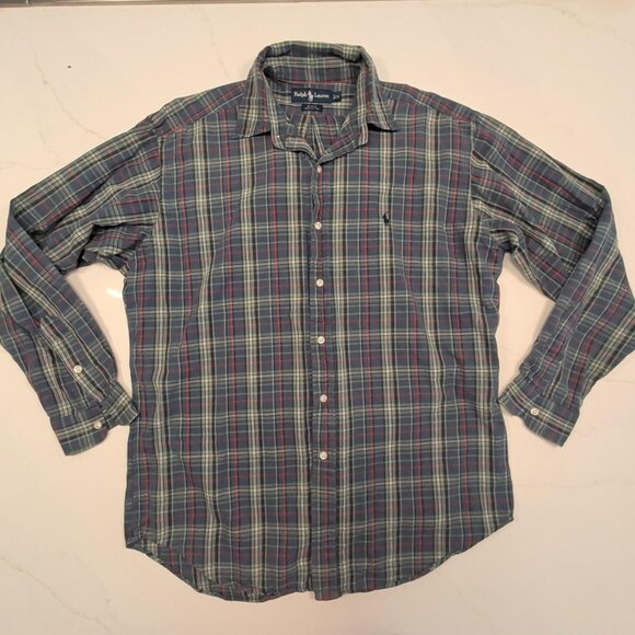 Ralph Lauren Sz M Blake Shirt Men's Plaid Gingham Button Down Long Sleeve Earthy - Picture 3 of 10